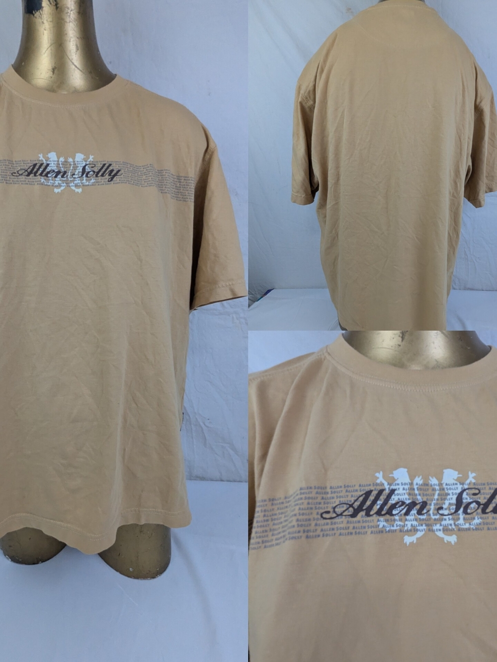 Allen Solly Men’s Short Sleeve T-Shirt in Tan with Chest Logo XL